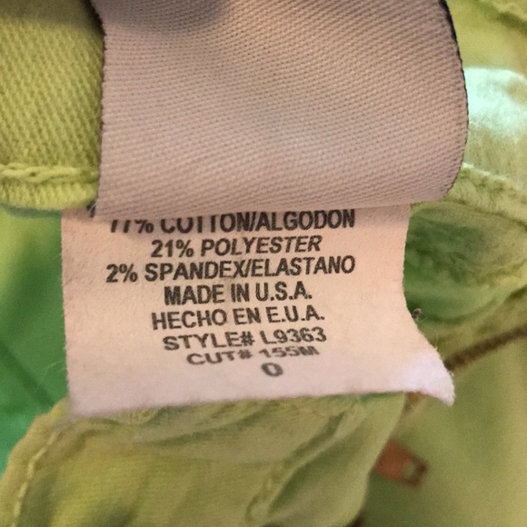 Vintage Klique B Los Angeles Lime Green Denim Skinny Leg Jean Size 0 - Picture 8 of 8